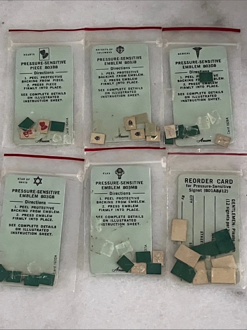 Anson Assorted Pressure-Sensitive Gold Tone Vintage 70’s Letters/Emblems 500 +